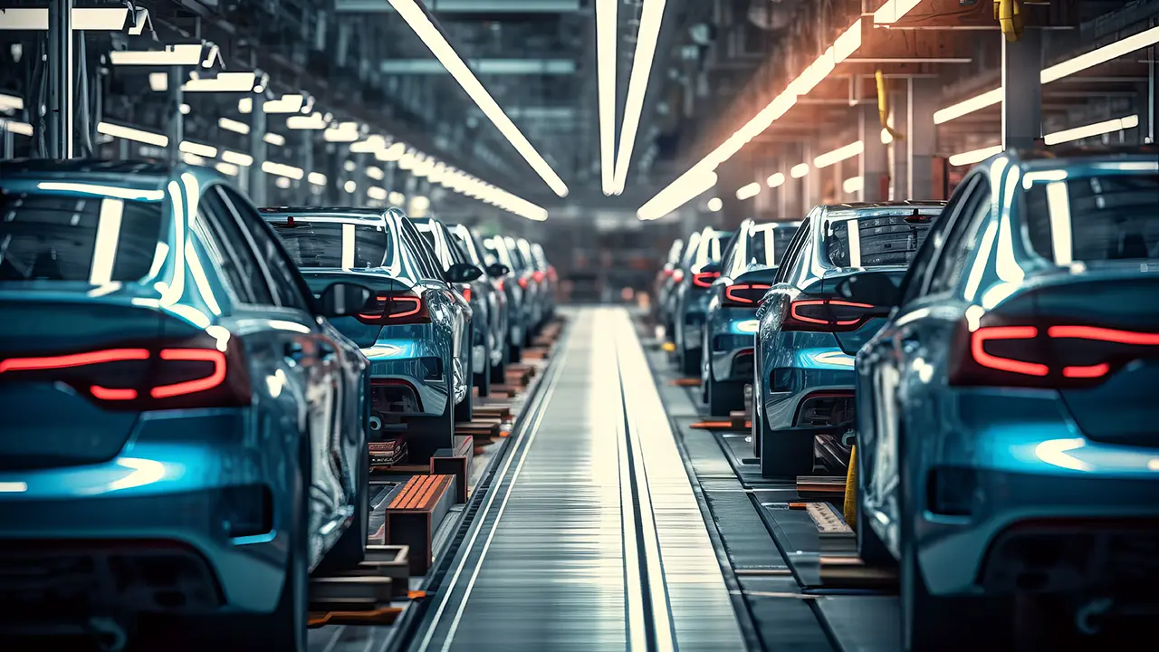 Produktionsstrecke in der Automobilindustrie